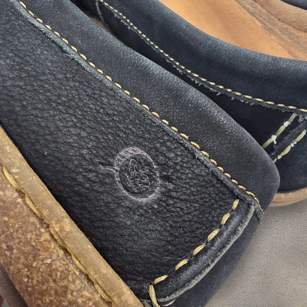 Born Nernia Black Nubuck Leather Penny Loafers Slip‎ On Shoes